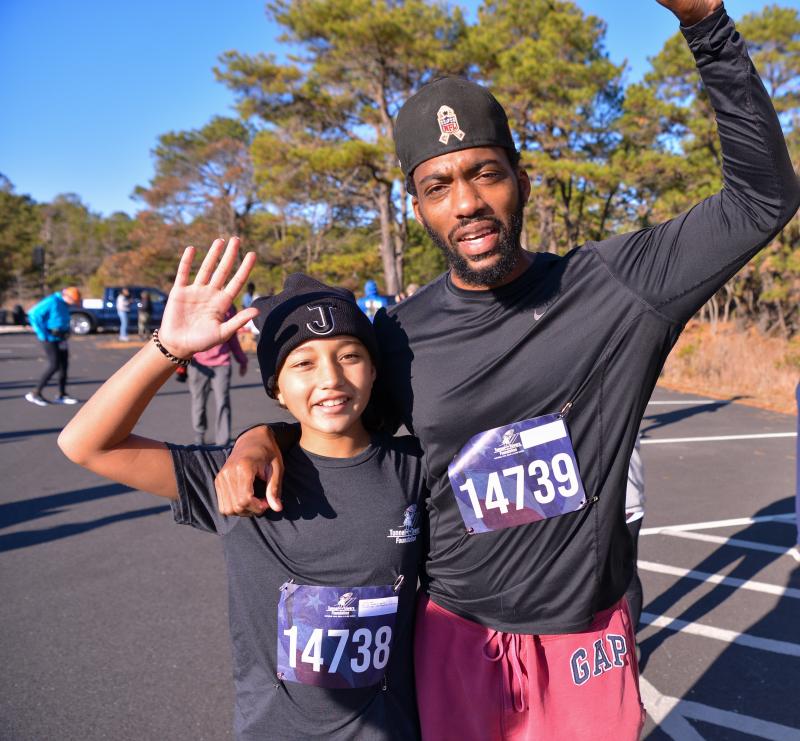 Angie and David Everett are ready to race. Angie won the U13 age group for females.